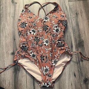 Kona Sol XL one piece swimsuit floral design